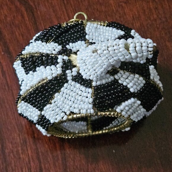 RARE RETIRED MACKENZIE CHILDS COURTLY CHECK FALL HALLOWEEN PUMPKIN NAPKIN RING - Picture 7 of 9